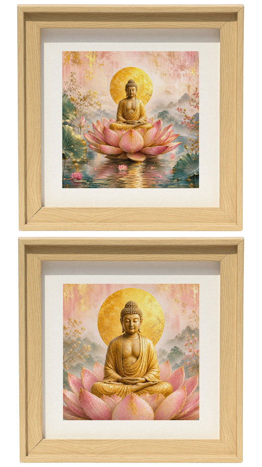 Peaceful Presence | Buddha Decor Frames Set 3