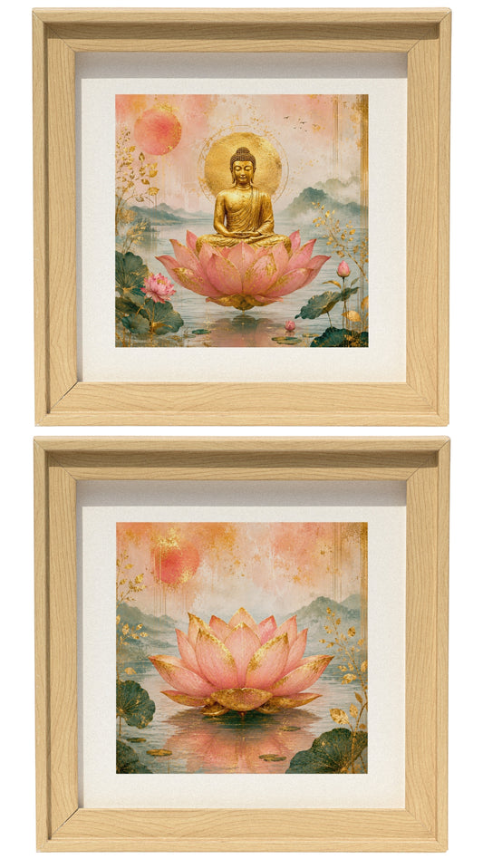 Peaceful Presence | Buddha Decor Frames Set 4