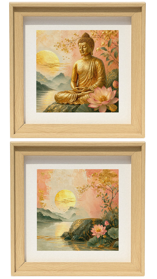 Peaceful Presence | Buddha Decor Frames Set 5